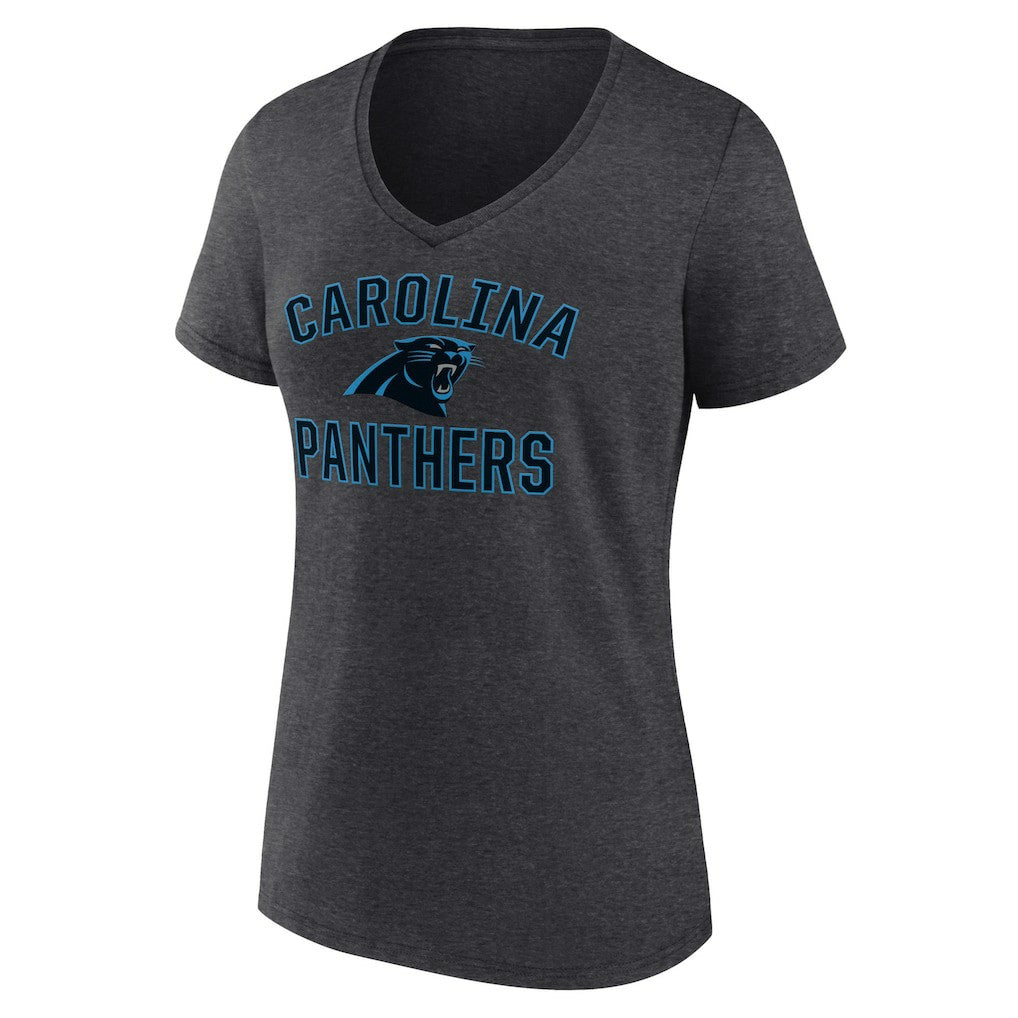 Carolina Panthers Women's Victory Arch Team V-Neck T-Shirt Charcoal | NFL