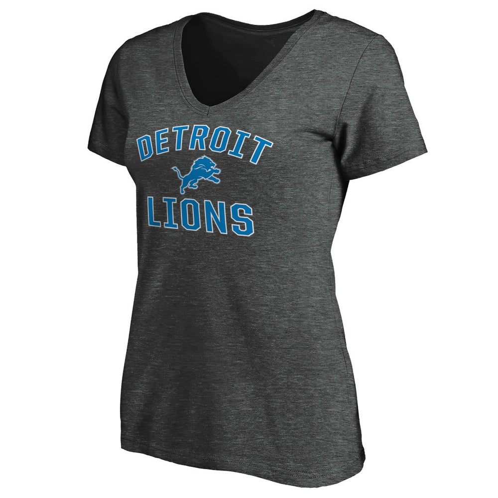 Detroit Lions Women's Victory Arch Team V-Neck T-Shirt Charcoal | NFL