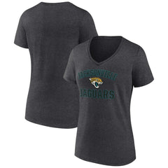 Jacksonville Jaguars Women's Victory Arch Team V-Neck T-Shirt Charcoal | NFL