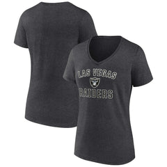 Las Vegas Raiders Women's Victory Arch Team V-Neck T-Shirt Charcoal | NFL