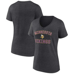 Minnesota Vikings Women's Victory Arch Team V-Neck T-Shirt Charcoal | NFL