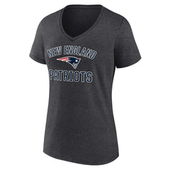 New England Patriots Women's Victory Arch Team V-Neck T-Shirt Charcoal | NFL