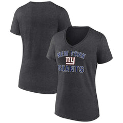 New York Giants Women's Victory Arch Team V-Neck T-Shirt Charcoal | NFL