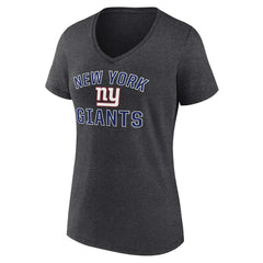 New York Giants Women's Victory Arch Team V-Neck T-Shirt Charcoal | NFL