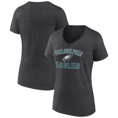 Philadelphia Eagles Women's Victory Arch Team V-Neck T-Shirt Charcoal | NFL