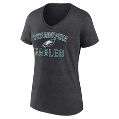 Philadelphia Eagles Women's Victory Arch Team V-Neck T-Shirt Charcoal | NFL