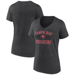 Tampa Bay Buccaneers Women's Victory Arch Team V-Neck T-Shirt Charcoal | NFL