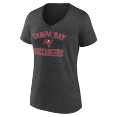 Tampa Bay Buccaneers Women's Victory Arch Team V-Neck T-Shirt Charcoal | NFL