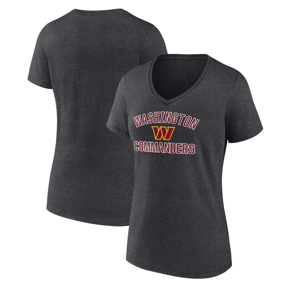 Washington Commanders Women's Victory Arch Team V-Neck T-Shirt Charcoal | NFL