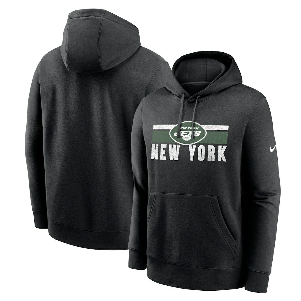 New York Jets Club Fleece Pullover Hoodie Black | Nike for Sale