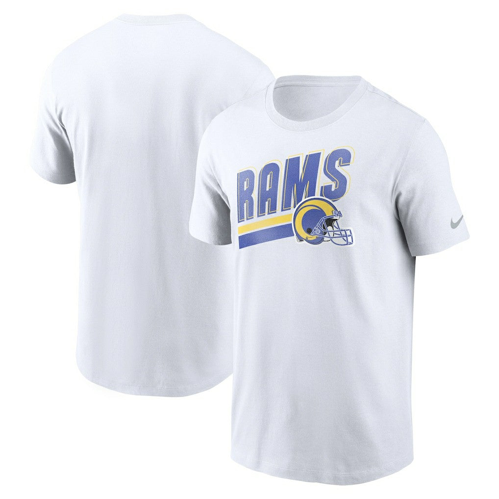 Los Angeles Rams Essential Blitz Lockup T-Shirt White | Nike for Sale