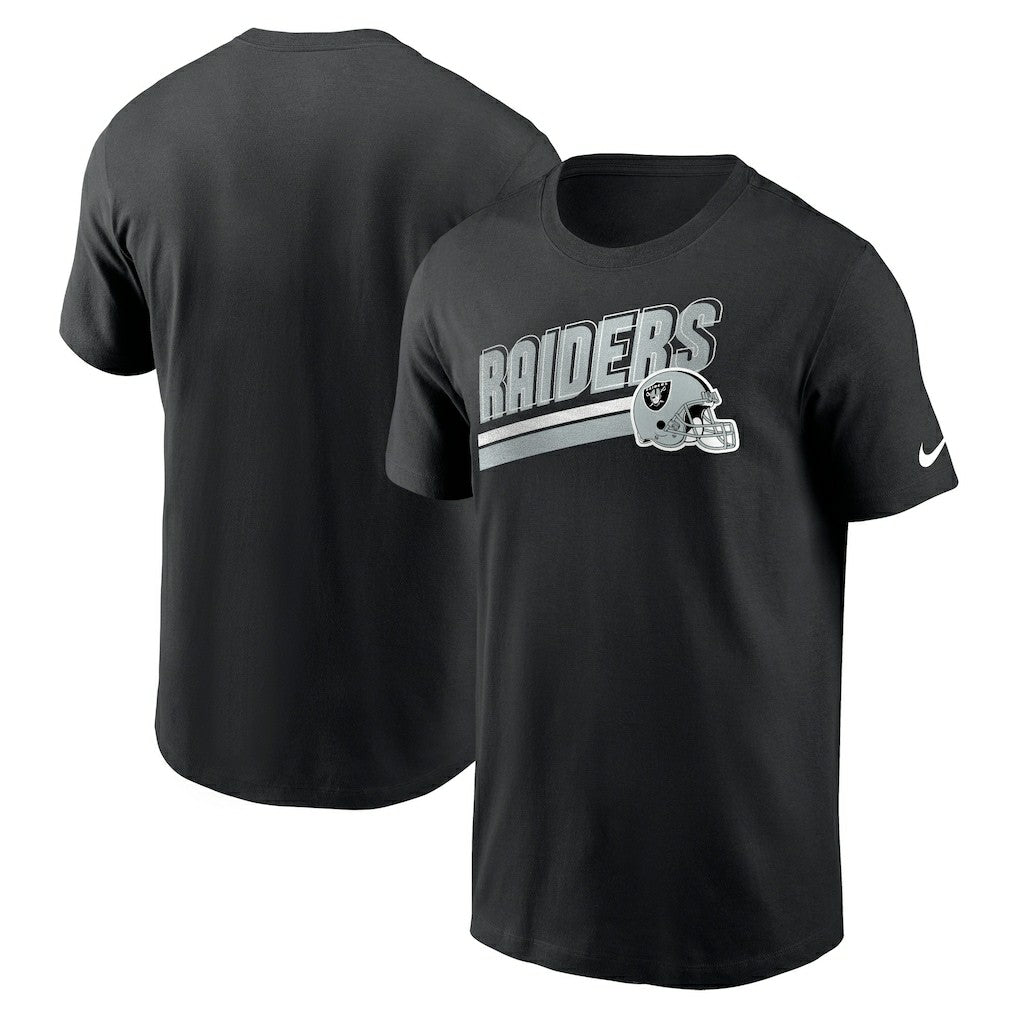 Las Vegas Raiders Essential Blitz Lockup T-Shirt Black | Nike for Sale