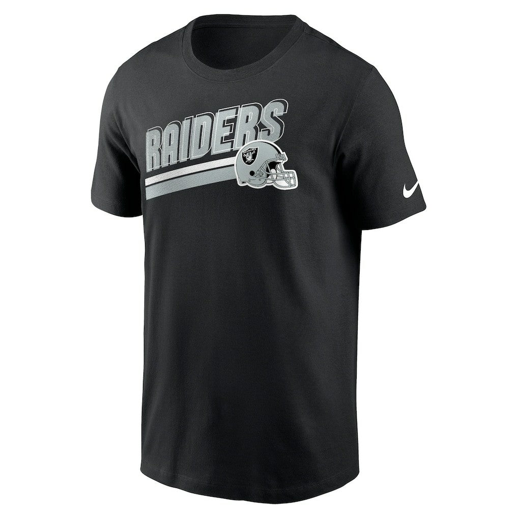 Las Vegas Raiders Essential Blitz Lockup T-Shirt Black | Nike for Sale