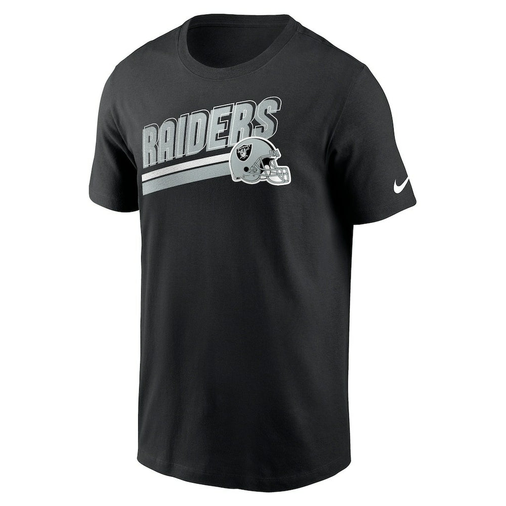 Las Vegas Raiders Essential Blitz Lockup T-Shirt Black | Nike for Sale