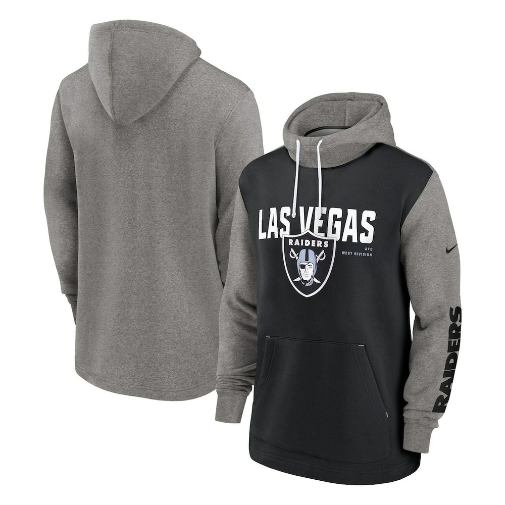 Las Vegas Raiders Fashion Color Block Pullover Hoodie Black | Nike for Sale