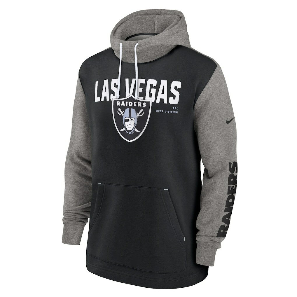 Las Vegas Raiders Fashion Color Block Pullover Hoodie Black | Nike for Sale