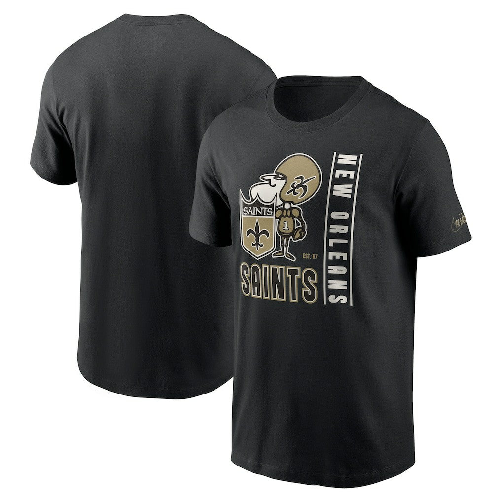 New Orleans Saints Lockup Essential T-Shirt Black | Nike for Sale