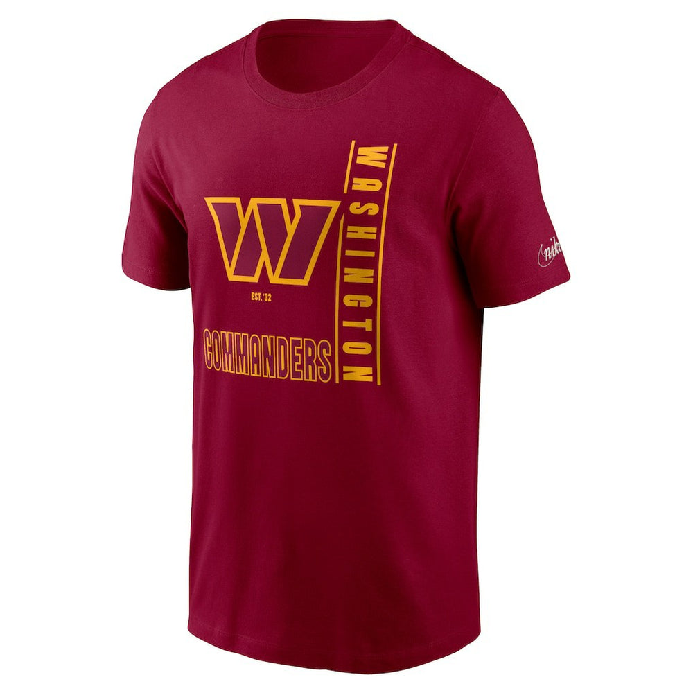 Washington Commanders Lockup Essential T-Shirt Burgundy | Nike for Sale