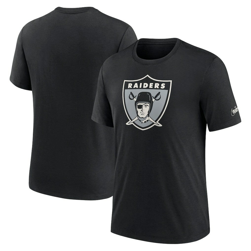Las Vegas Raiders Rewind Logo Tri-Blend T-Shirt Black | Nike for Sale