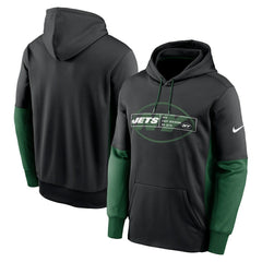 New York Jets Color Block Fleece Performance Pullover Hoodie Black | Nike for Sale