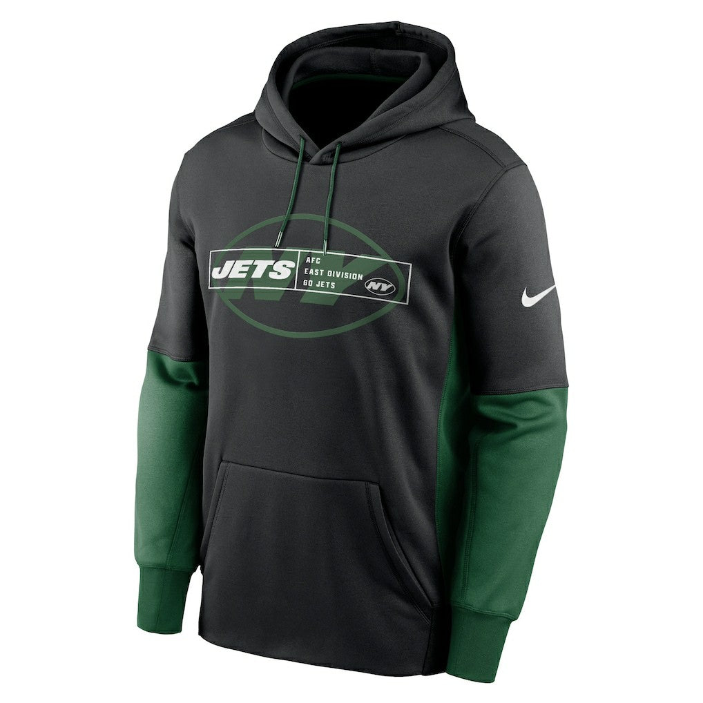 New York Jets Color Block Fleece Performance Pullover Hoodie Black | Nike for Sale