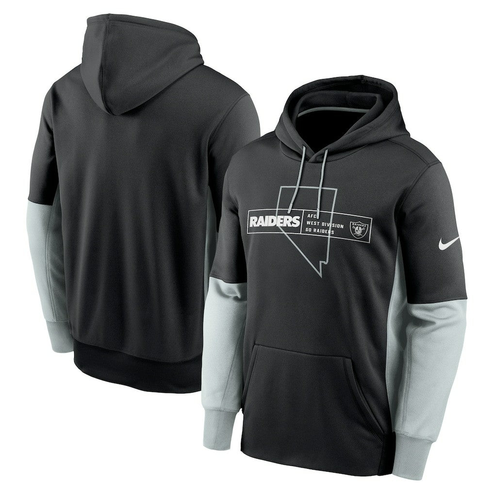 Las Vegas Raiders Color Block Fleece Performance Pullover Hoodie Black | Nike for Sale