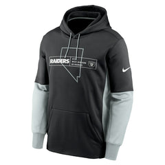 Las Vegas Raiders Color Block Fleece Performance Pullover Hoodie Black | Nike for Sale