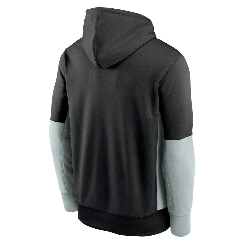 Las Vegas Raiders Color Block Fleece Performance Pullover Hoodie Black | Nike for Sale