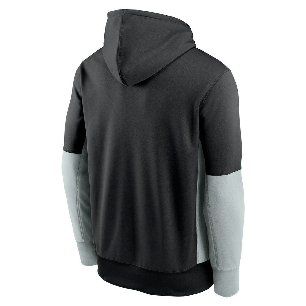 Las Vegas Raiders Color Block Fleece Performance Pullover Hoodie Black | Nike for Sale