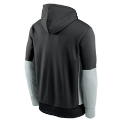 Las Vegas Raiders Color Block Fleece Performance Pullover Hoodie Black | Nike for Sale