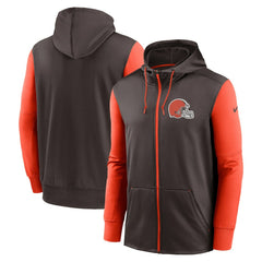 Cleveland Browns Performance Full-Zip Hoodie Brown | Nike for Sale