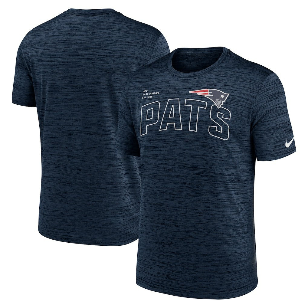 New England Patriots Velocity Arch Performance T-Shirt Navy | Nike for Sale