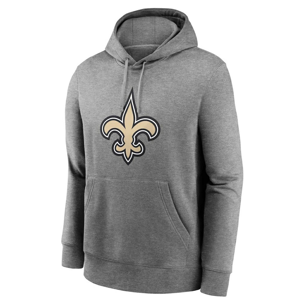 New Orleans Saints Big & Tall Rewind Club Fleece Pullover Hoodie Heather Charcoal | Nike for Sale