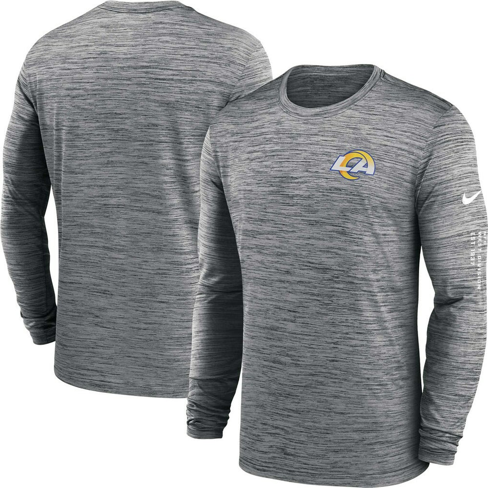 Los Angeles Rams Velocity Long Sleeve T-Shirt Anthracite | Nike for Sale