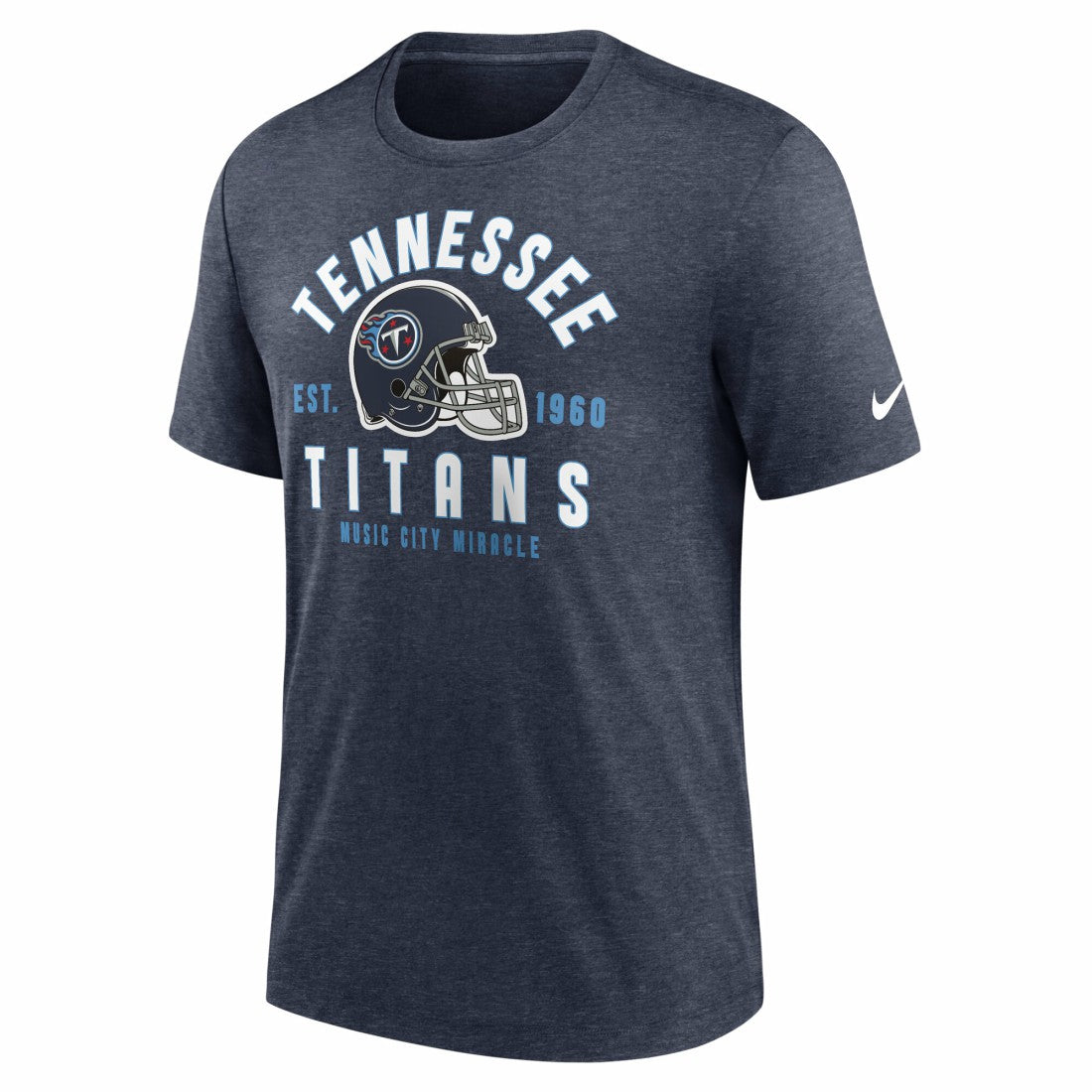 Tennessee Titans Helmet Tri-Blend T-Shirt Heather Navy | Nike for Sale