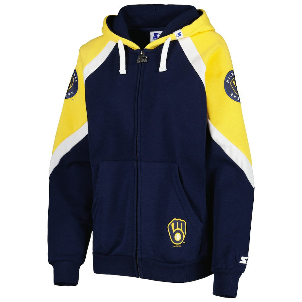 Milwaukee Brewers Starter Women's Hail Mary Full-Zip Hoodie - MLB