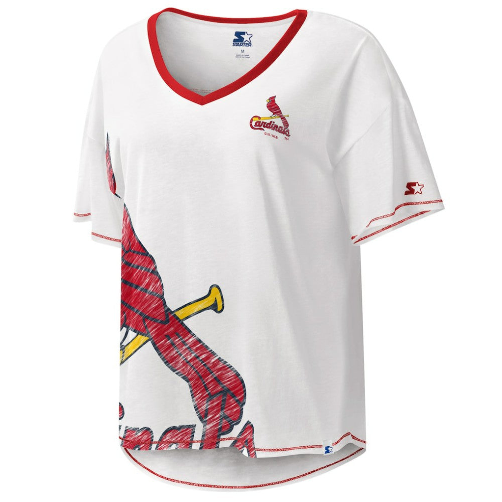 St. Louis Cardinals Starter Women's Perfect Game V-Neck T-Shirt - MLB