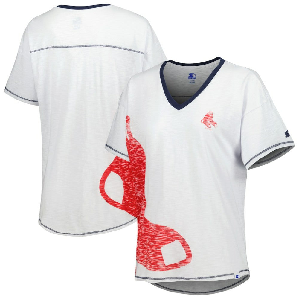 Boston Red Sox Starter Women's Perfect Game V-Neck T-Shirt - MLB