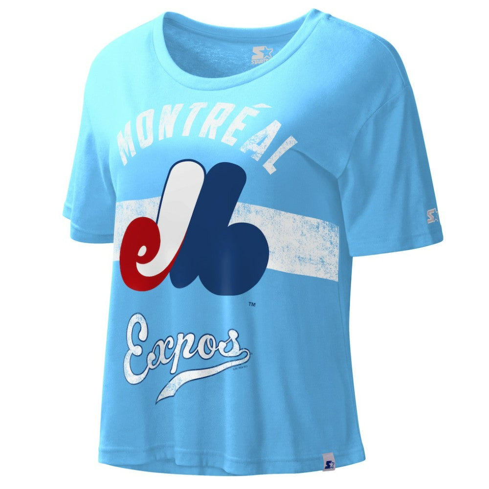Montreal Expos Starter Cooperstown Collection Women's Record Setter Crop Top - MLB