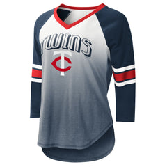 Minnesota Twins G-III 4Her by Carl Banks Women's Lead-Off Raglan 3/4-Sleeve V-Neck T-Shirt - MLB