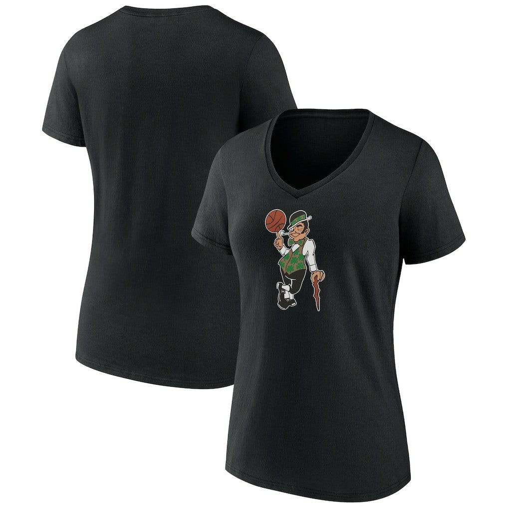 Boston Celtics Women's Alternate Logo V-Neck T-Shirt Black - NBA
