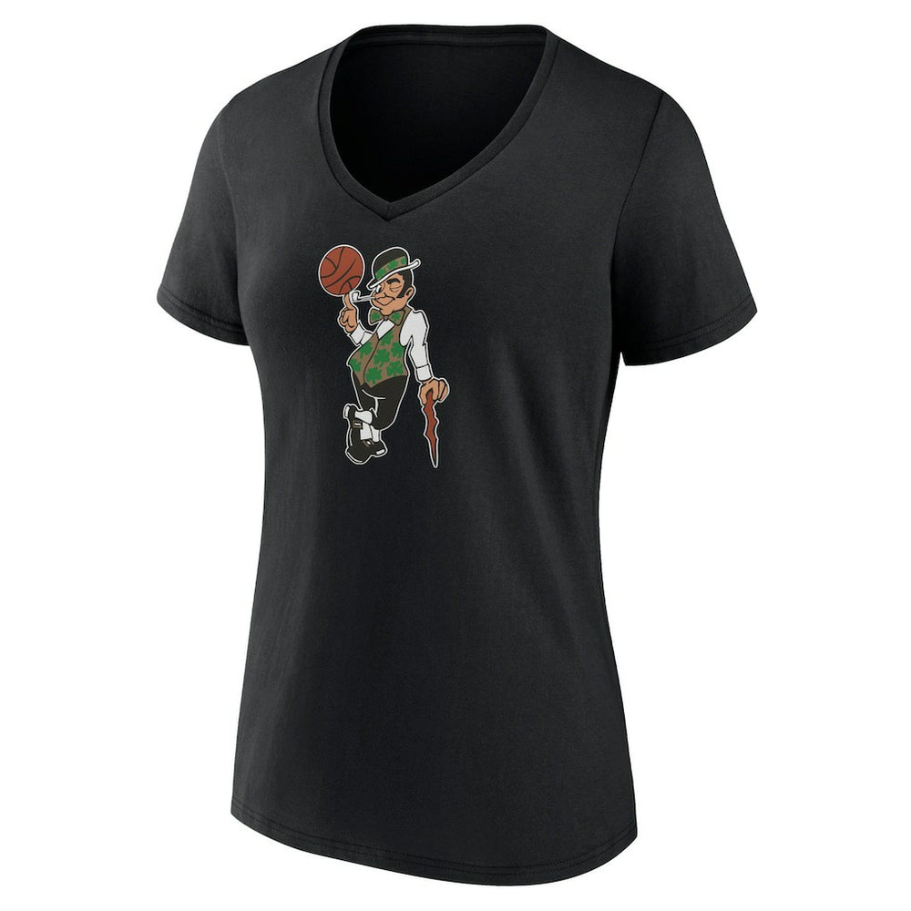 Boston Celtics Women's Alternate Logo V-Neck T-Shirt Black - NBA