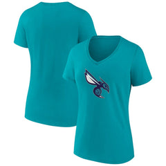 Charlotte Hornets Women's Alternate Logo V-Neck T-Shirt Aqua - NBA