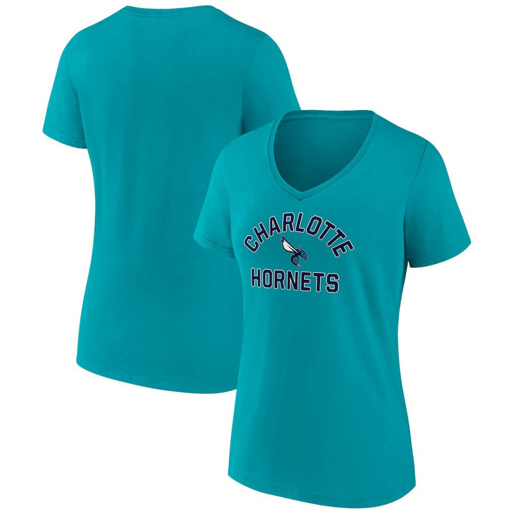 Charlotte Hornets Women's Overtime Team V-Neck T-Shirt Aqua - NBA