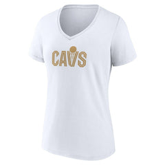 Cleveland Cavaliers Women's Wordmark V-Neck T-Shirt White - NBA