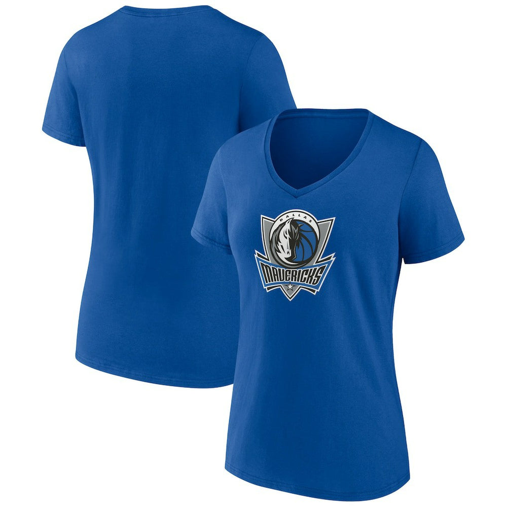 Dallas Mavericks Women's Alternate Logo V-Neck T-Shirt Royal - NBA