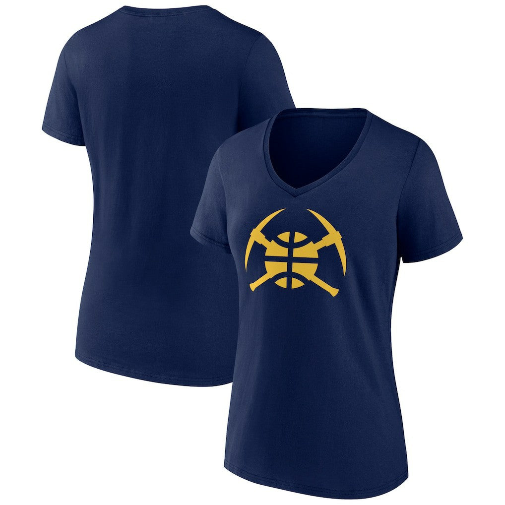 Denver Nuggets Women's Alternate Logo V-Neck T-Shirt Navy - NBA