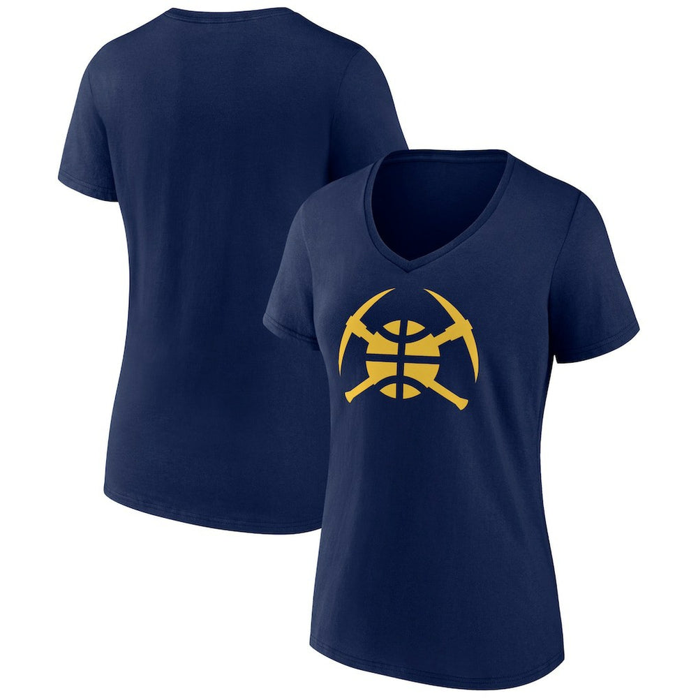 Denver Nuggets Women's Alternate Logo V-Neck T-Shirt Navy - NBA