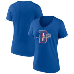 Detroit Pistons Women's Alternate Logo V-Neck T-Shirt Royal - NBA