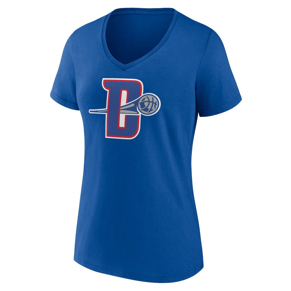 Detroit Pistons Women's Alternate Logo V-Neck T-Shirt Royal - NBA